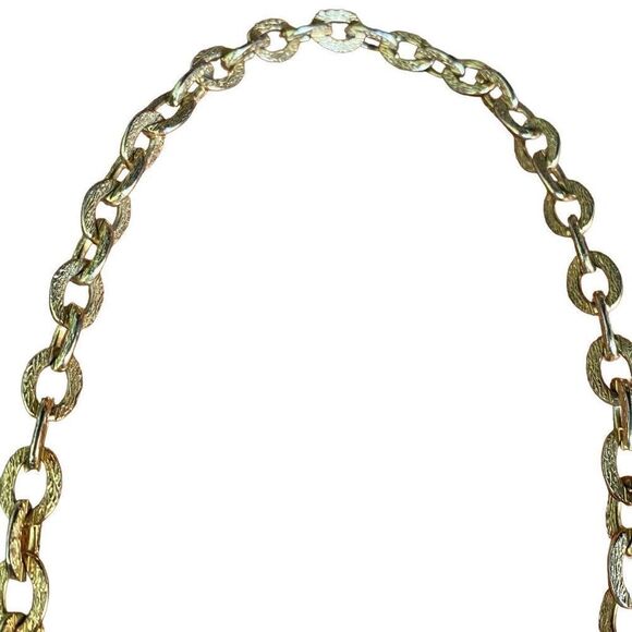 Vintage king gold tone lariat tassel chain necklace chunky thick hanging fashion - Picture 6 of 12